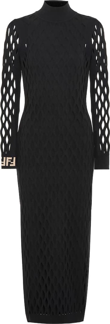 Fendi Knitted mesh midi dress