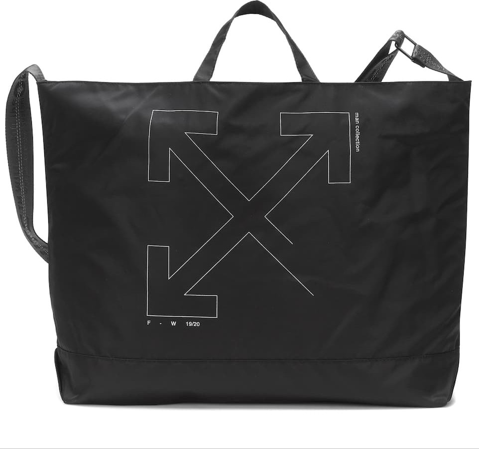 Off White Printed nylon tote