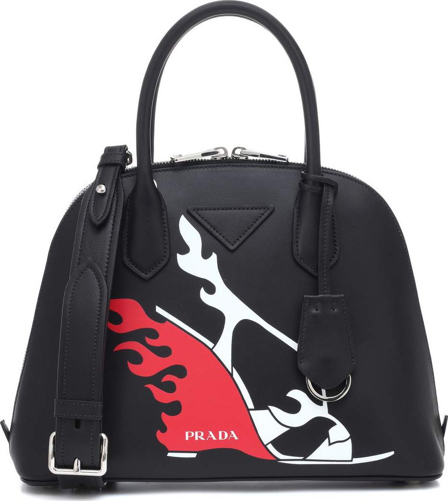 Prada Printed leather shoulder bag