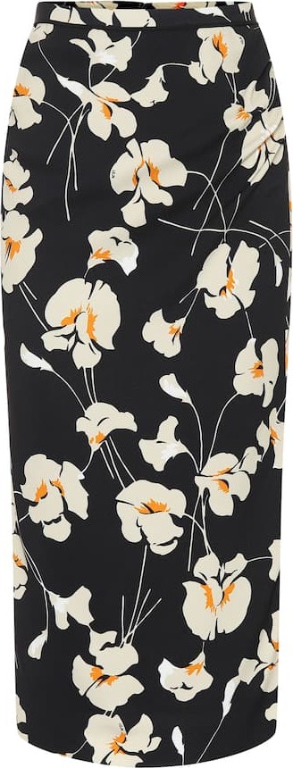 N°21 Printed crêpe pencil skirt