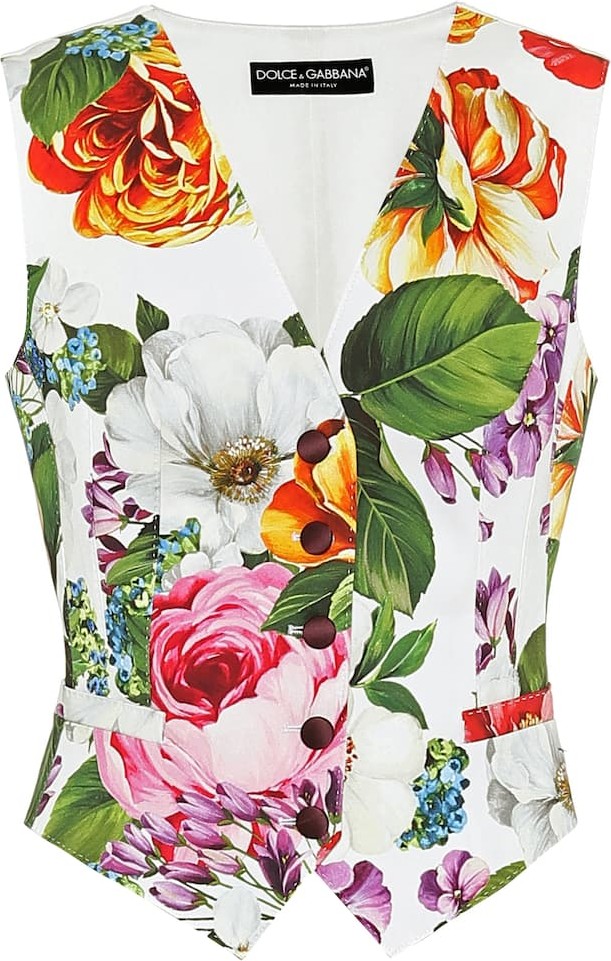 Dolce & Gabbana Floral cotton and silk vest