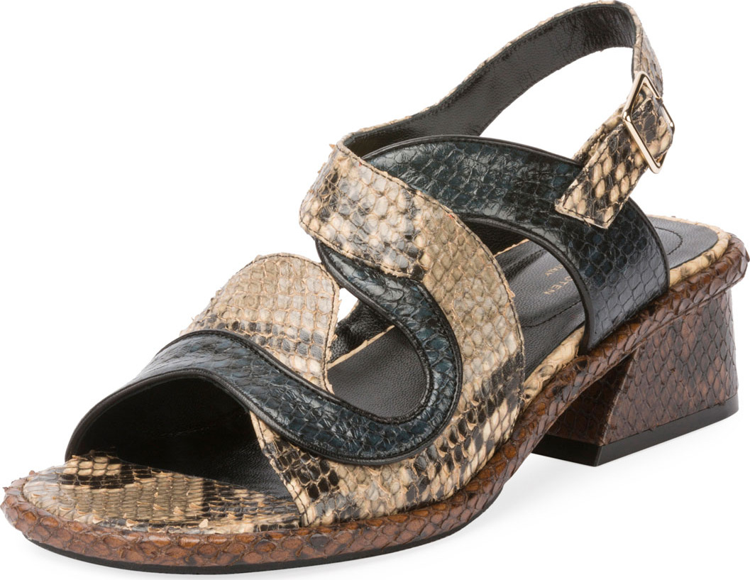 Dries Van Noten Asymmetric Metallic Sandal