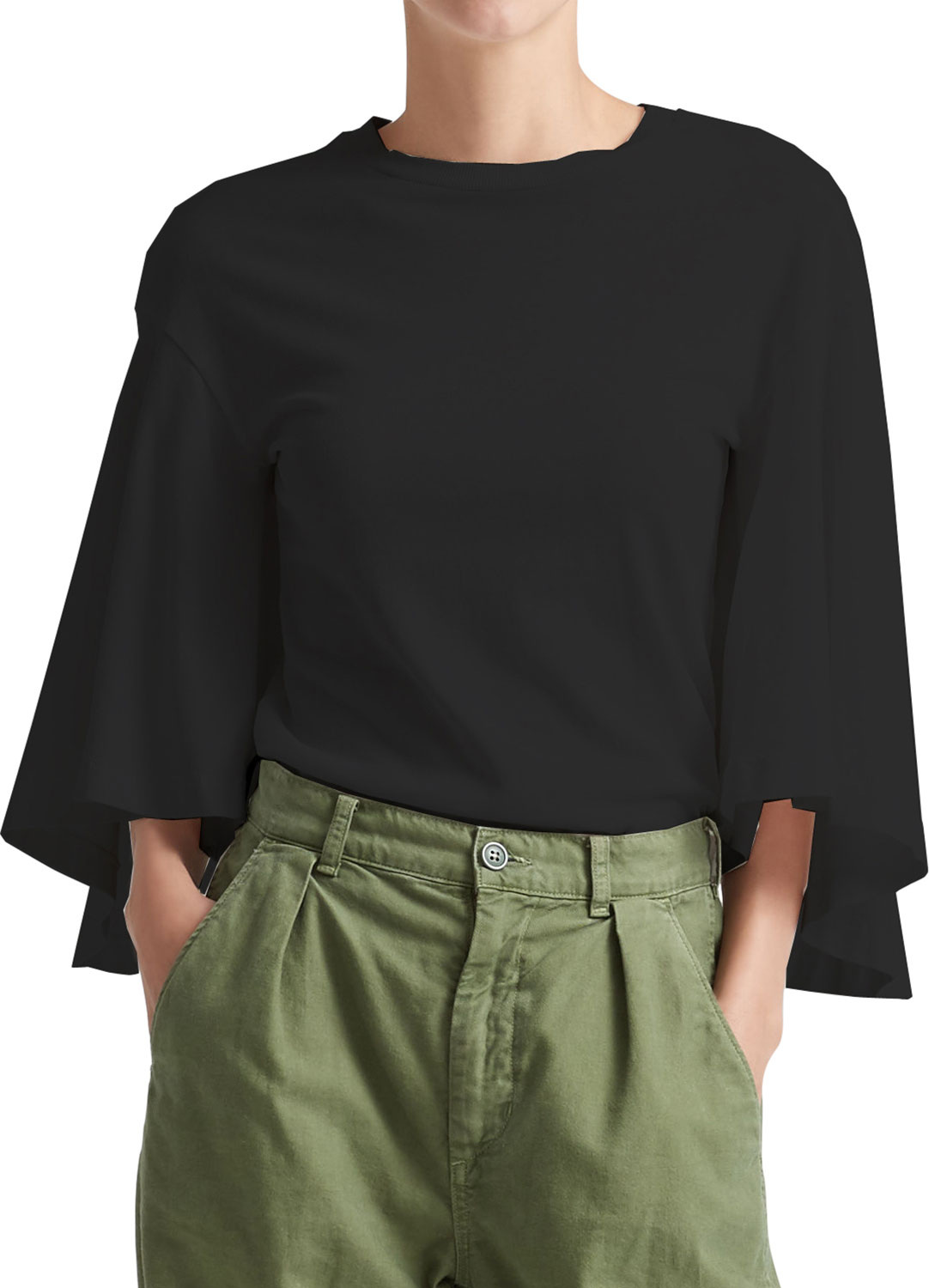 Citizens Of Humanity Trumpet-Sleeve Crewneck Flutter Tee