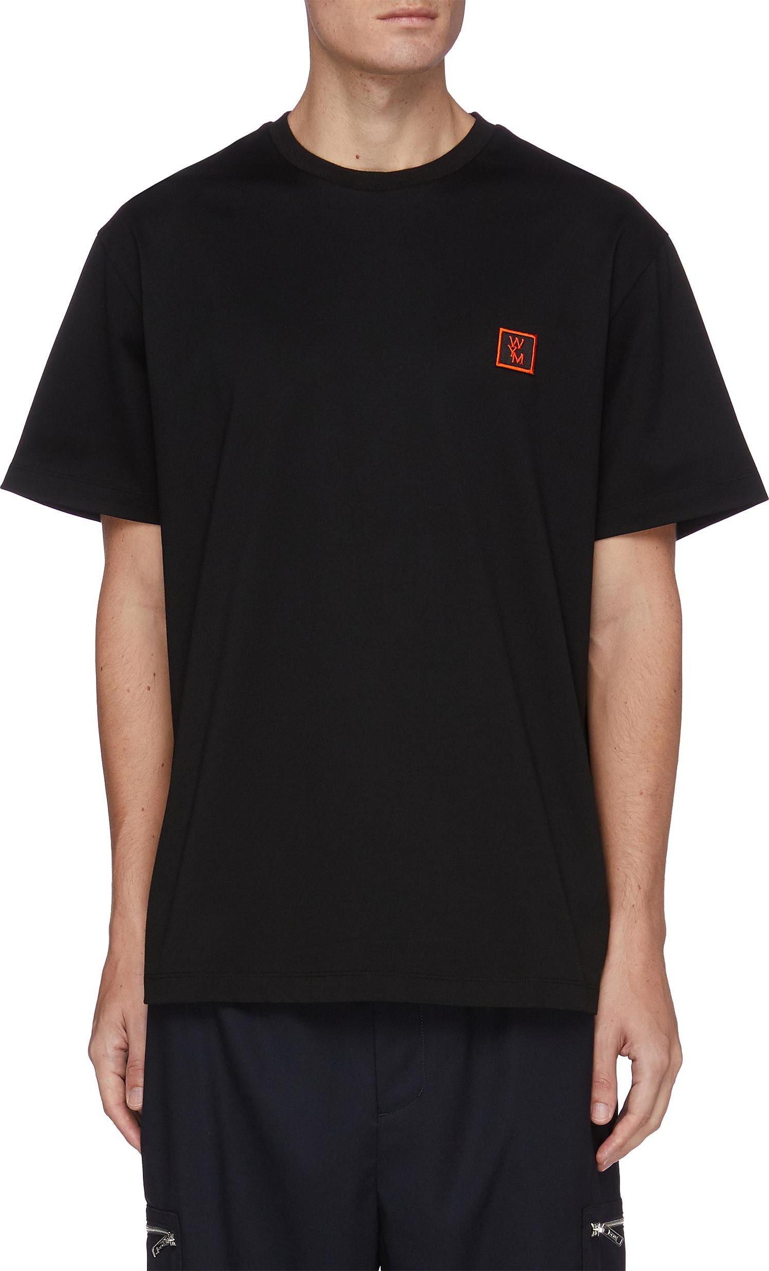 Wooyoungmi Embroidered logo patch cotton T-shirt