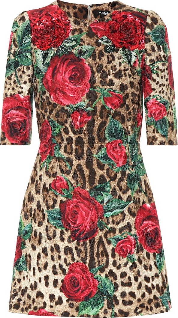 Dolce & Gabbana Printed cotton and silk minidress