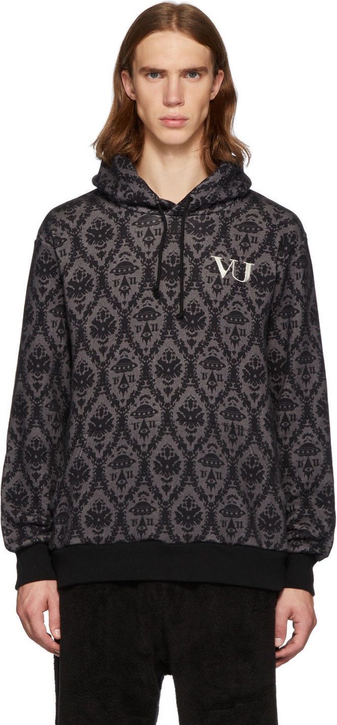 Undercover Grey & Black Valentino Edition Base Printed Hoodie