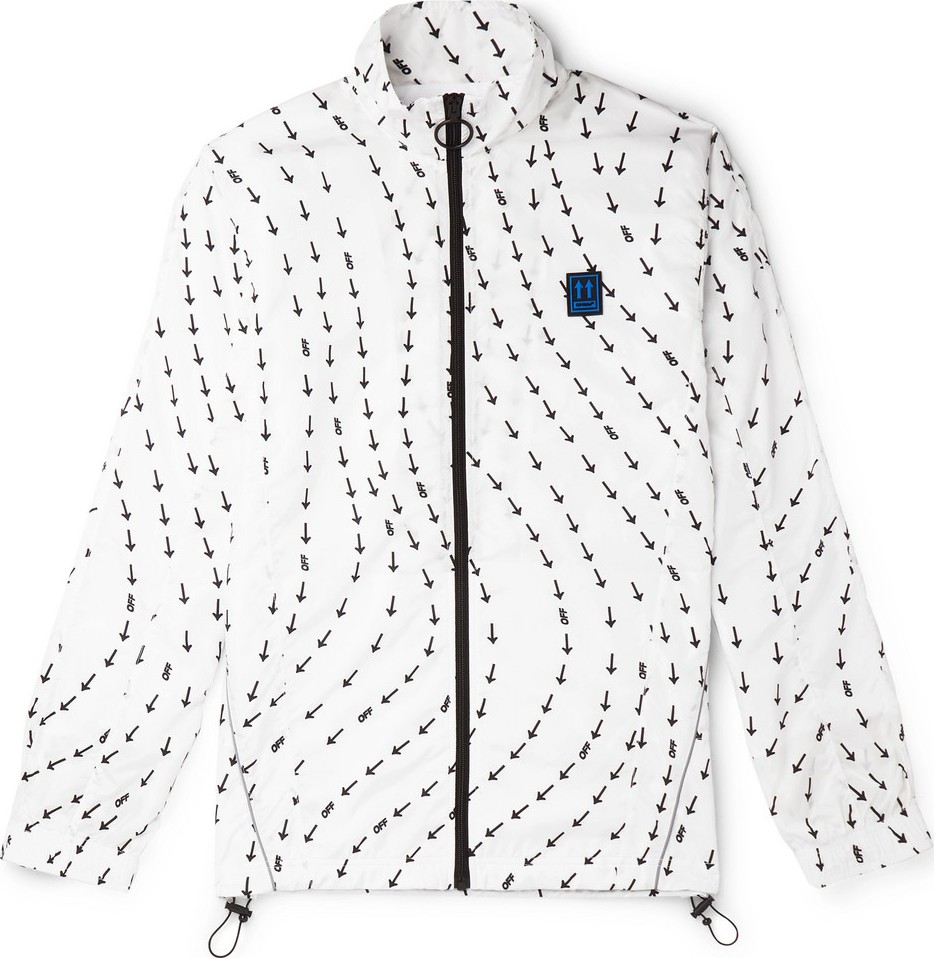 Off White Logo-Print Shell Track Jacket