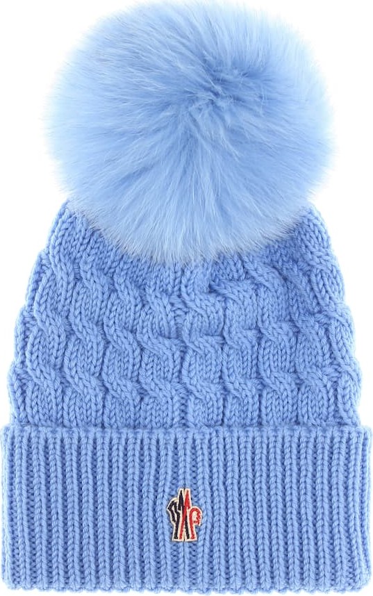 Moncler Fur-trimmed wool beanie