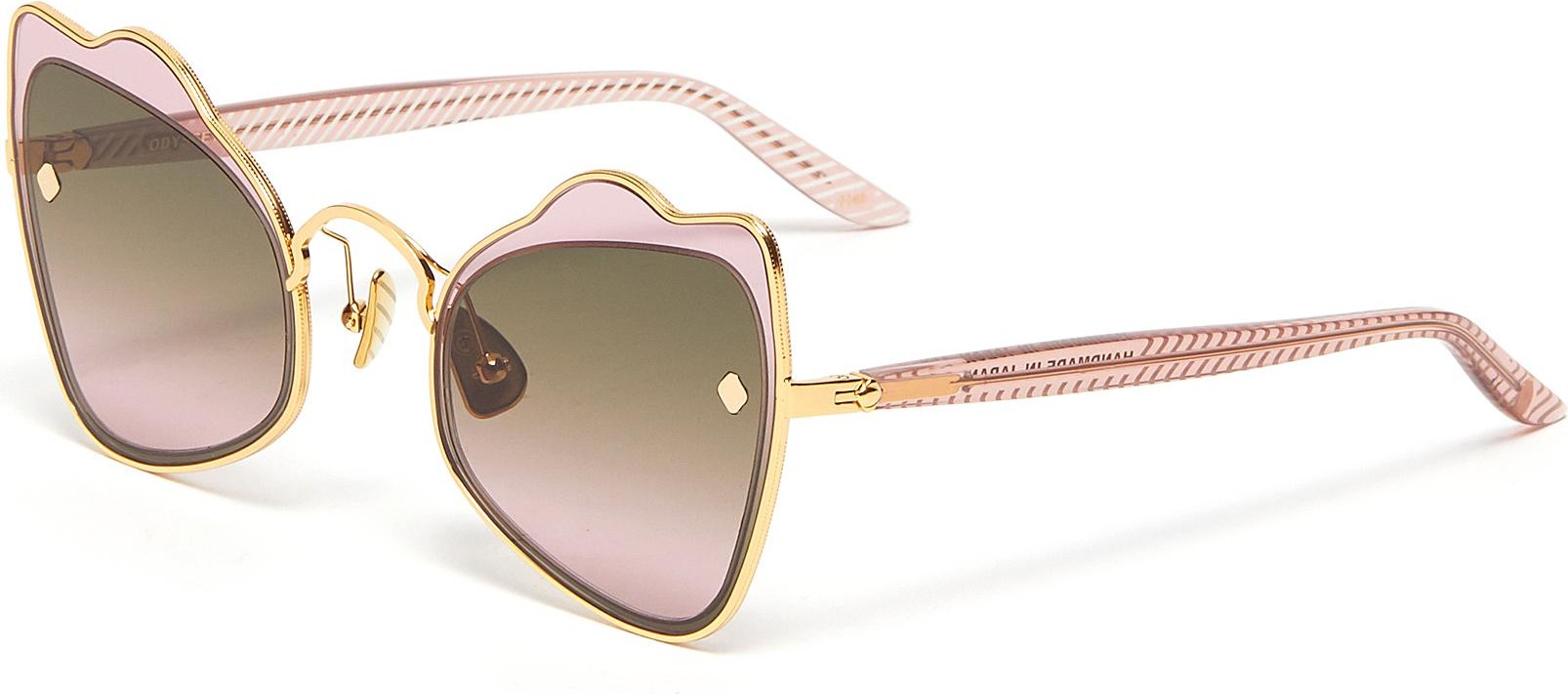 MØY ATELIER Odyssey' 18K gold plated stainless steel frame angular sunglasses