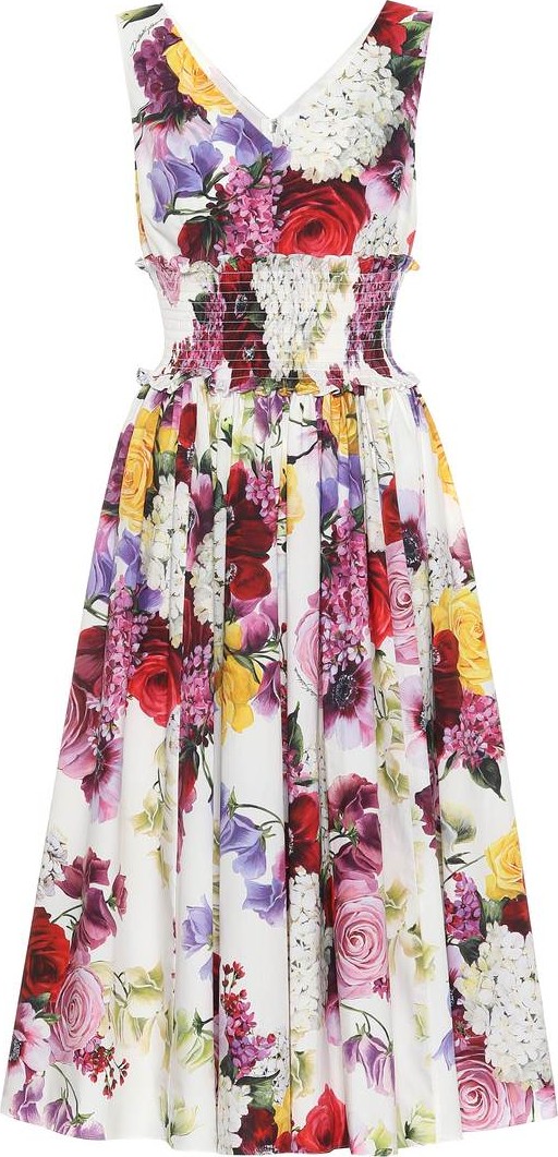 Dolce & Gabbana Printed cotton midi dress