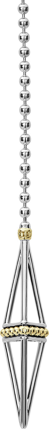 LAGOS KSL Silver & 18k Gold Pyramid Lariat Necklace