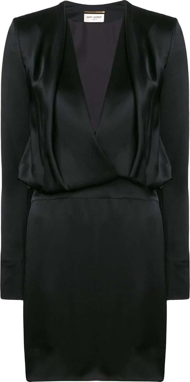 Saint Laurent satin fitted dress