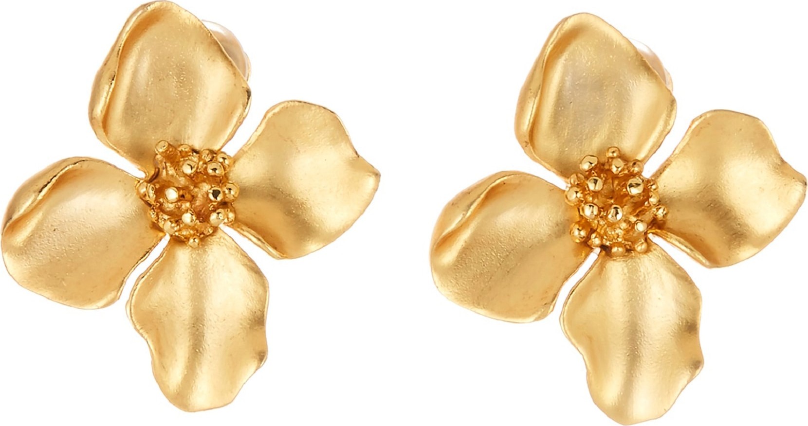 Oscar De La Renta Small Flower Earrings