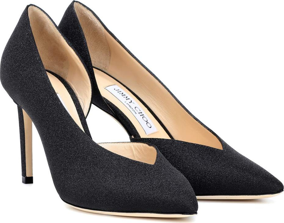 Jimmy Choo Sophia 85 glitter leather pumps