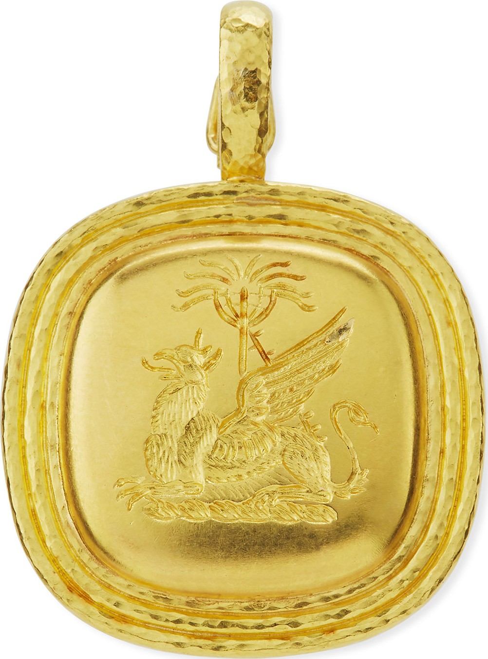 Elizabeth Locke 19k Gold Griffin & Palm Livery Button Pendant