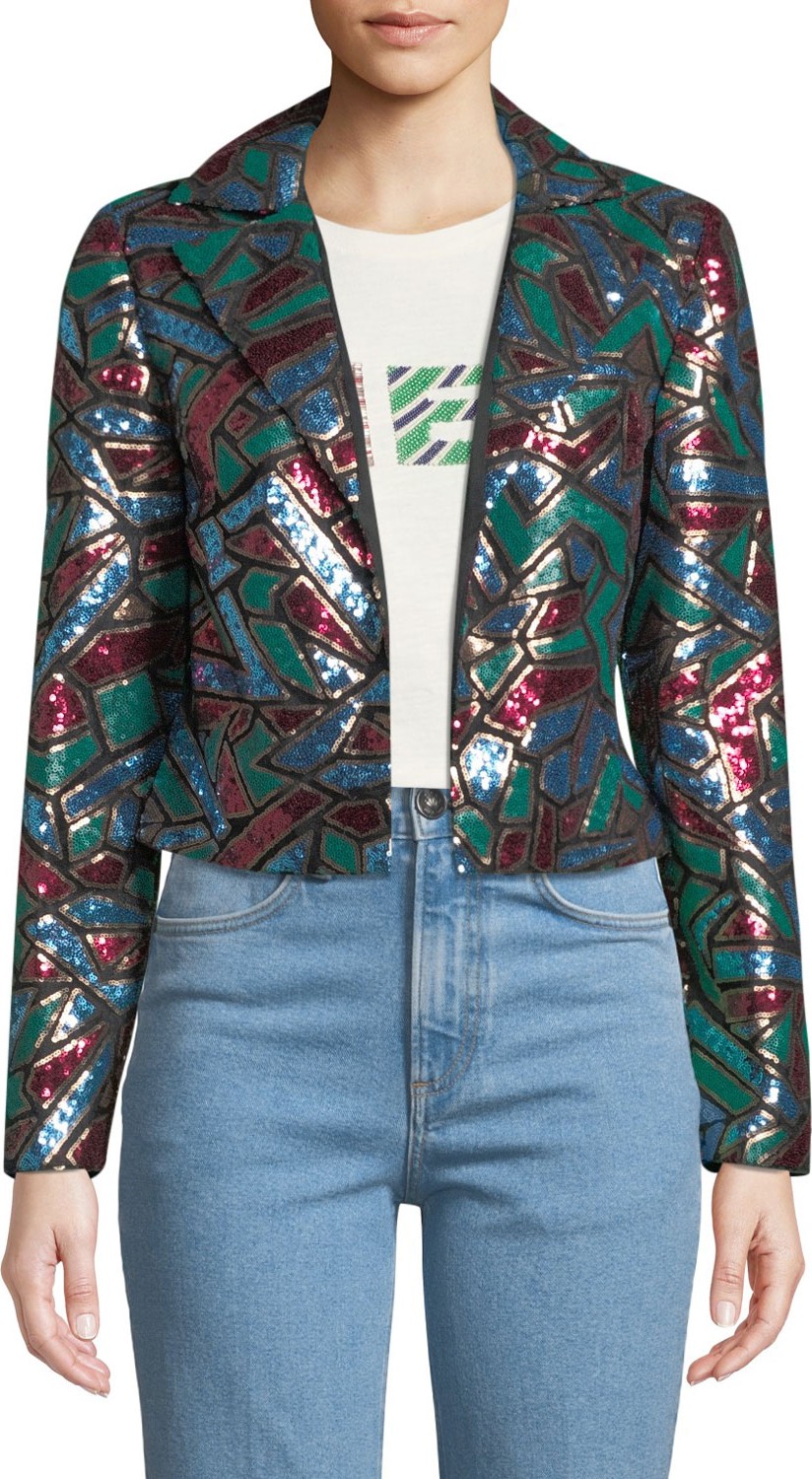 Aidan Mattox Multicolor Sequin Blazer