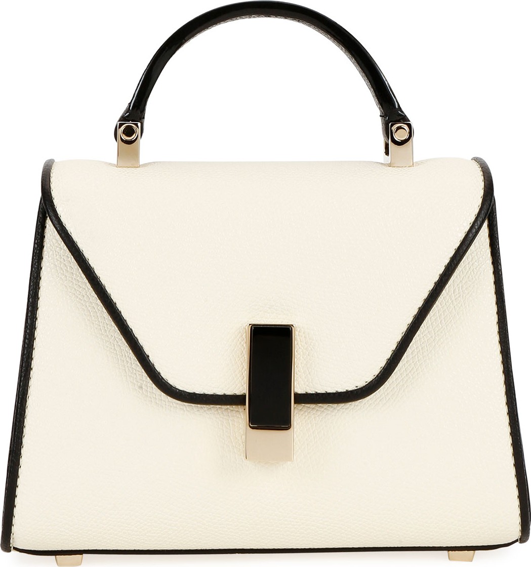 Valextra Iside Micro Two-Tone Saffiano Top-Handle Bag