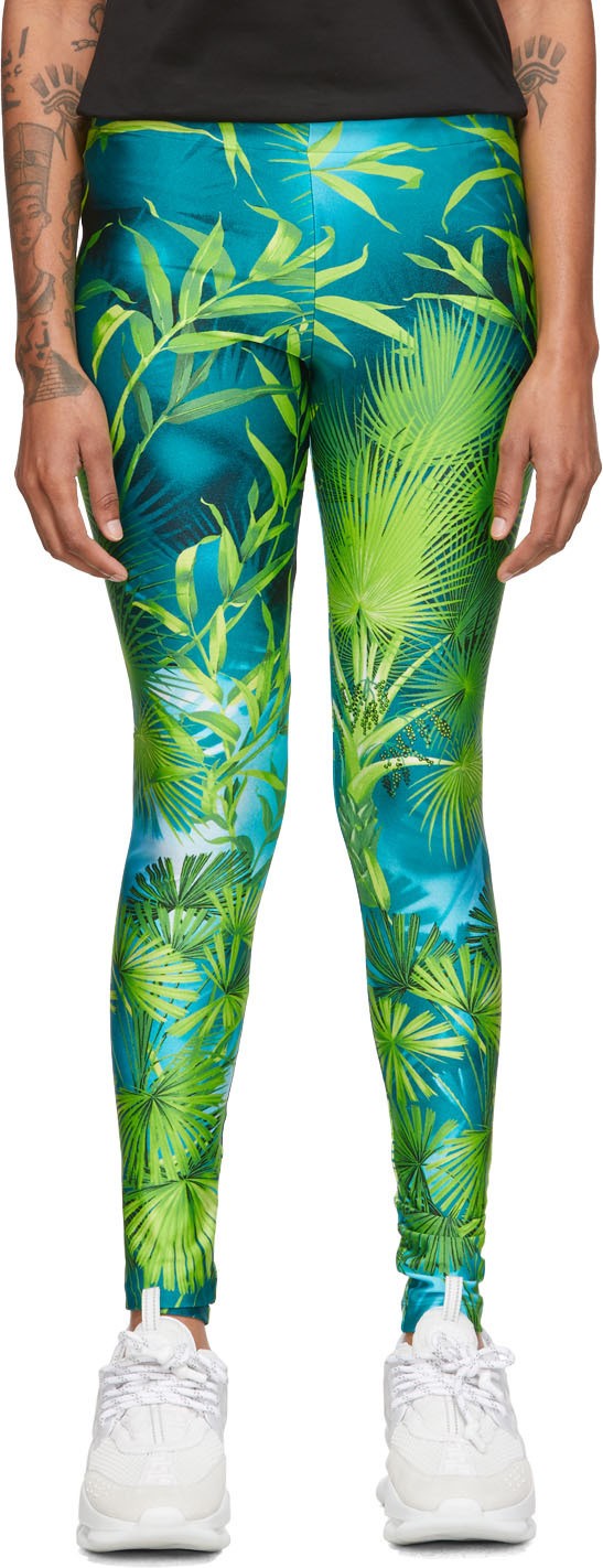 Versace Green Jungle Leggings