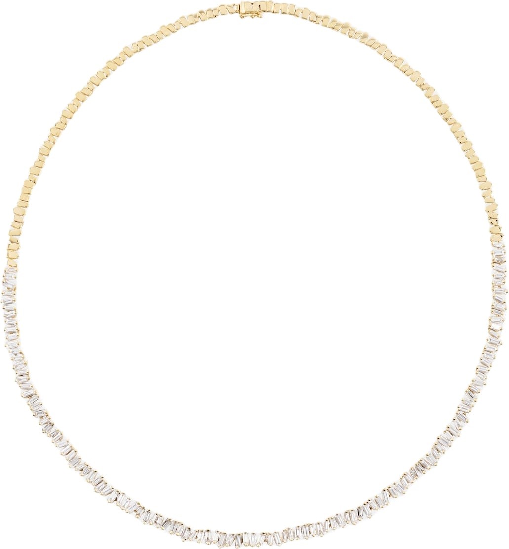 Suzanne Kalan - 18kt gold tennis necklace with diamonds