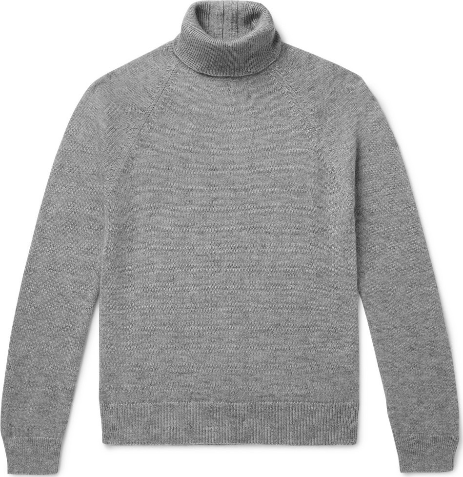 Saint Laurent Mélange Cashmere, Mohair and Silk-Blend Rollneck Sweater