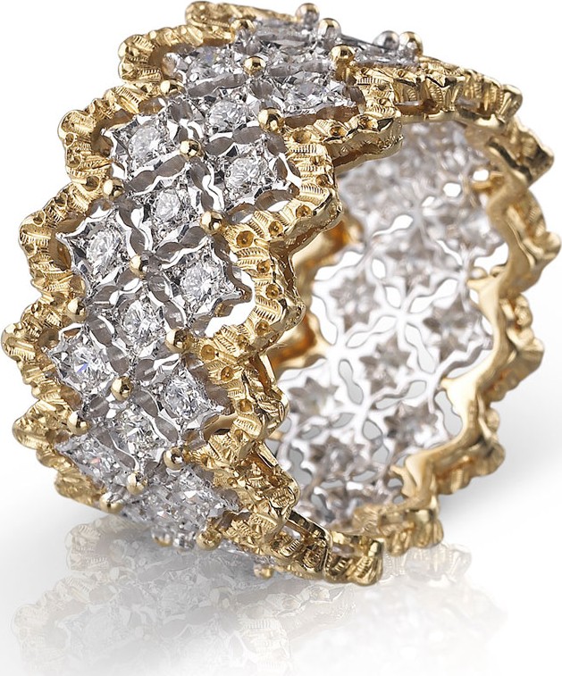 Buccellati Rombi Eternelle 18k Diamond Ring, Size 5.25