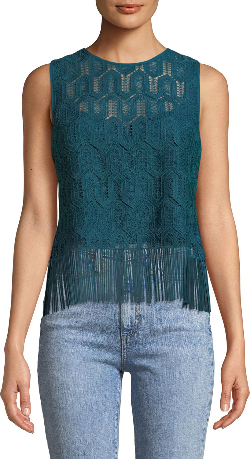 Nanette Lepore Rennie Sleeveless Fringe Top