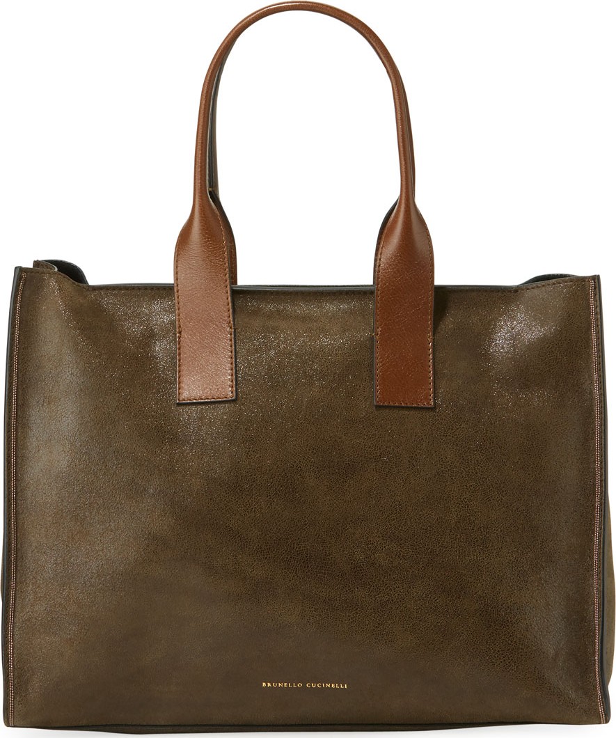 Brunello Cucinelli Smooth Calf Leather Tote Bag