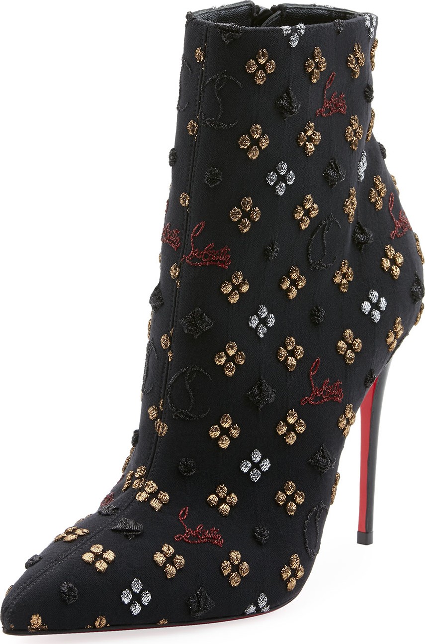Christian Louboutin So Kate Logo Embroidered Red Sole Booties Christian Louboutin So Kate Logo Embroidered Red Sole Booties