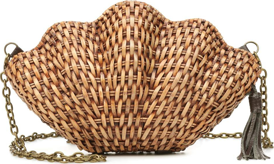 KAYU Jane wicker shell clutch
