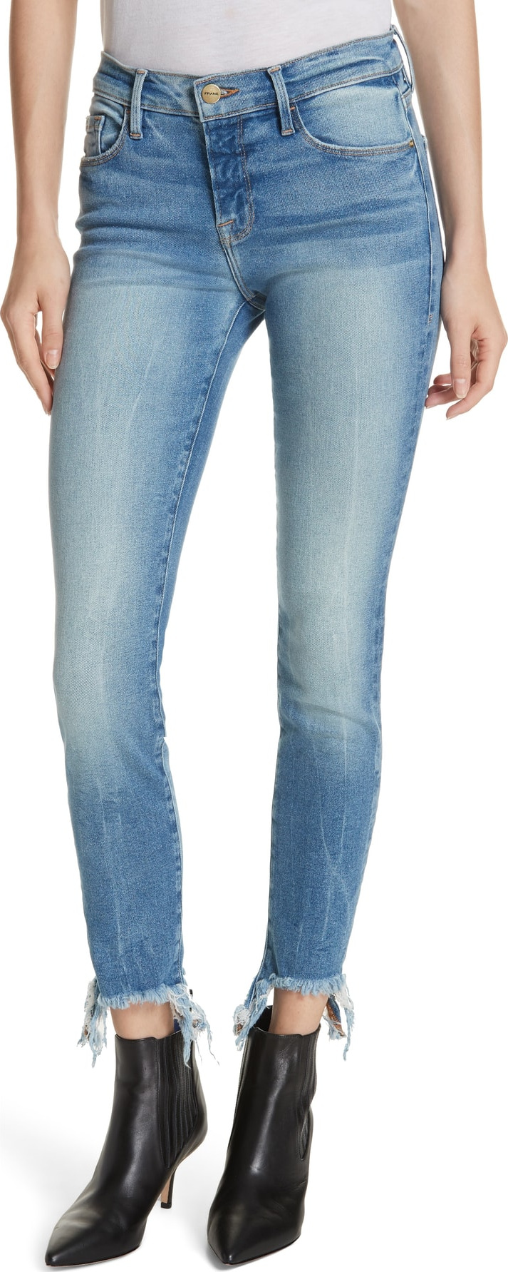 FRAME DENIM Le Skinny de Jeanne Fray Hem Stiletto Jeans
