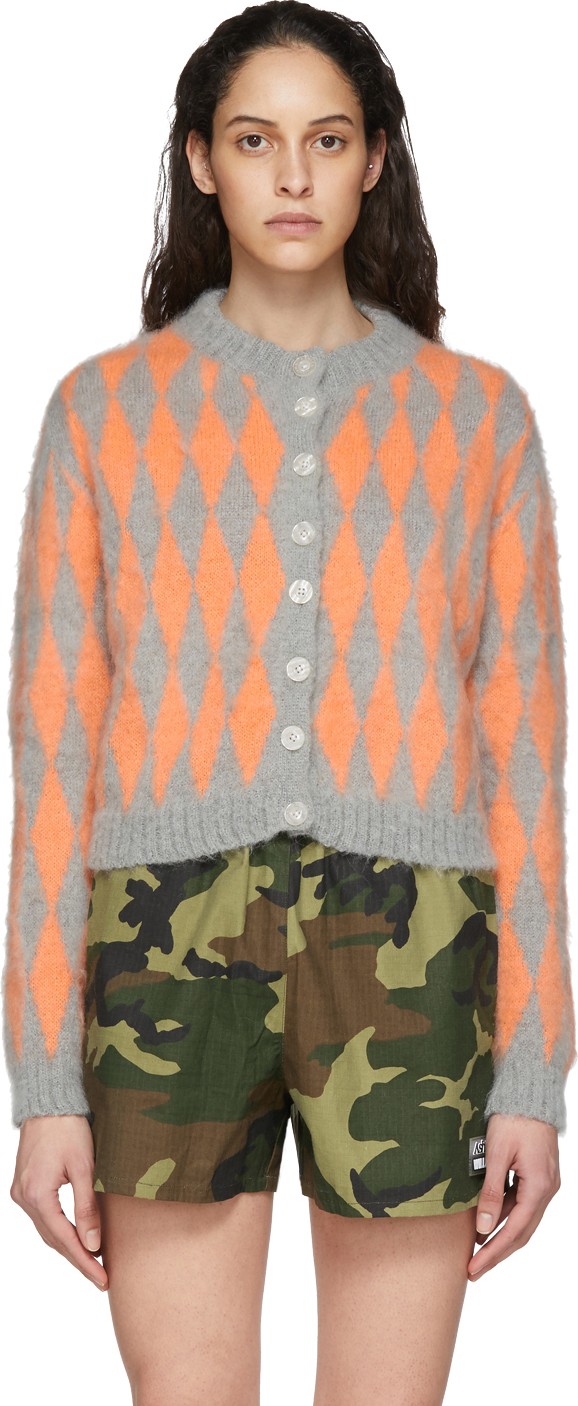 Ashley Williams SSENSE Exclusive Grey & Orange Cardigan
