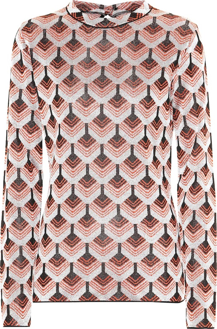Paco Rabanne Printed metallic top