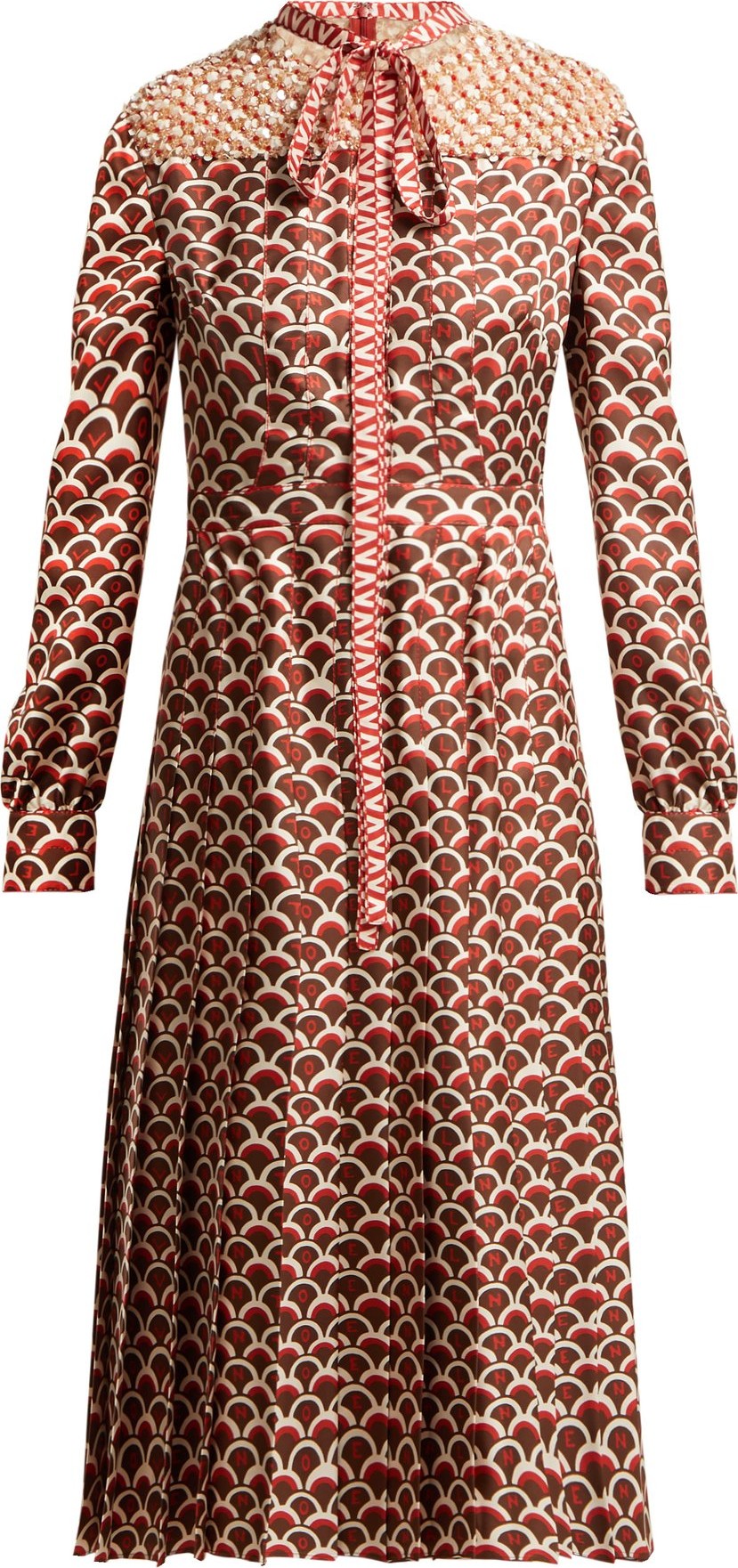 Valentino Scale-print silk-twill midi dress