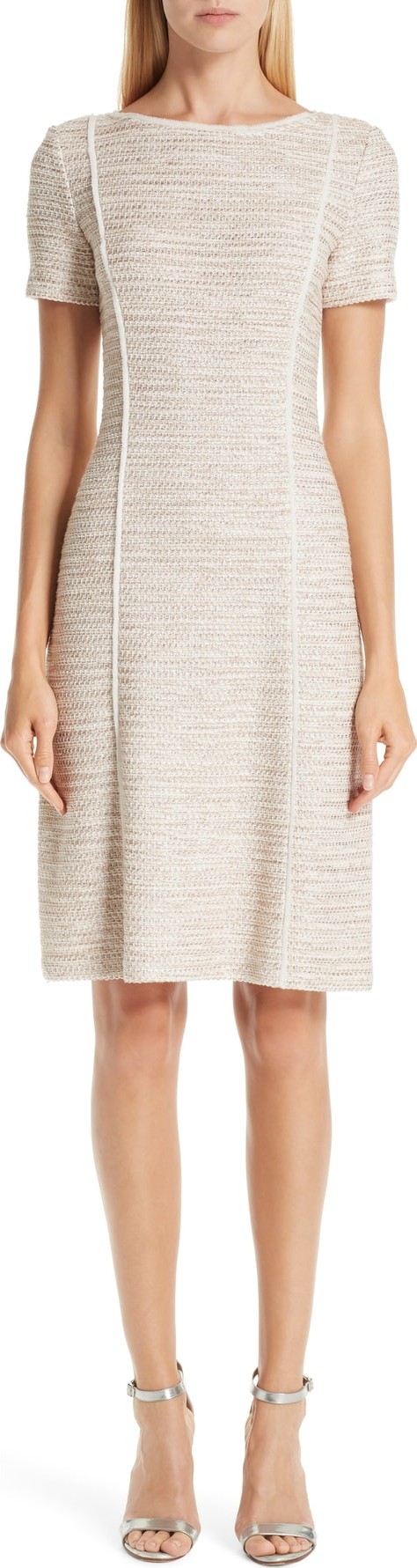 St. John Dune Inlay Knit Sheath Dress