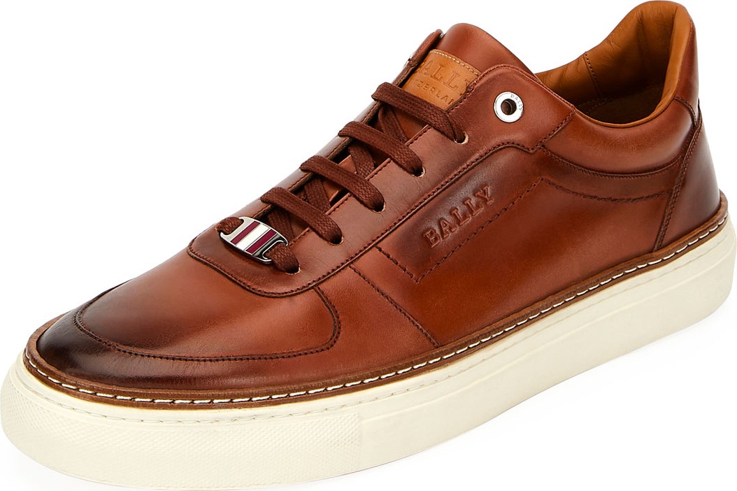 Bally Men's Hens Logo-Embossed Burnished Sneakers