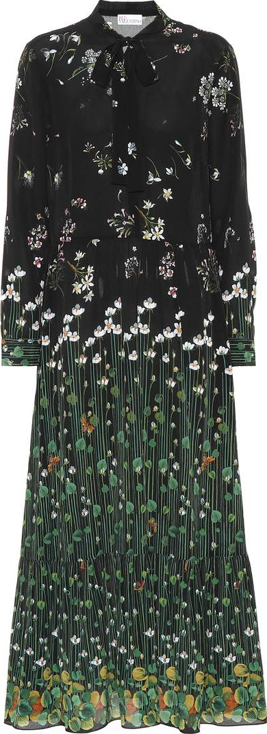 RED Valentino Floral-printed silk dress