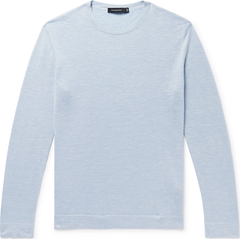 Ermenegildo Zegna Slub Cashmere, Silk and Linen-Blend Sweater