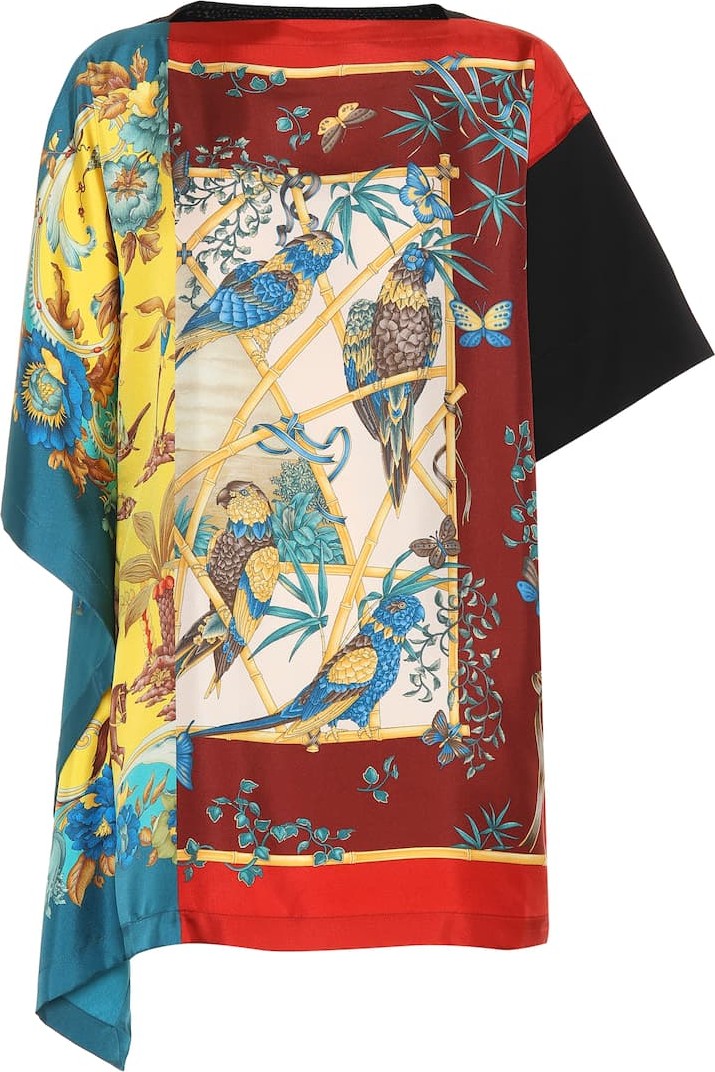 Salvatore Ferragamo Printed silk and cotton top