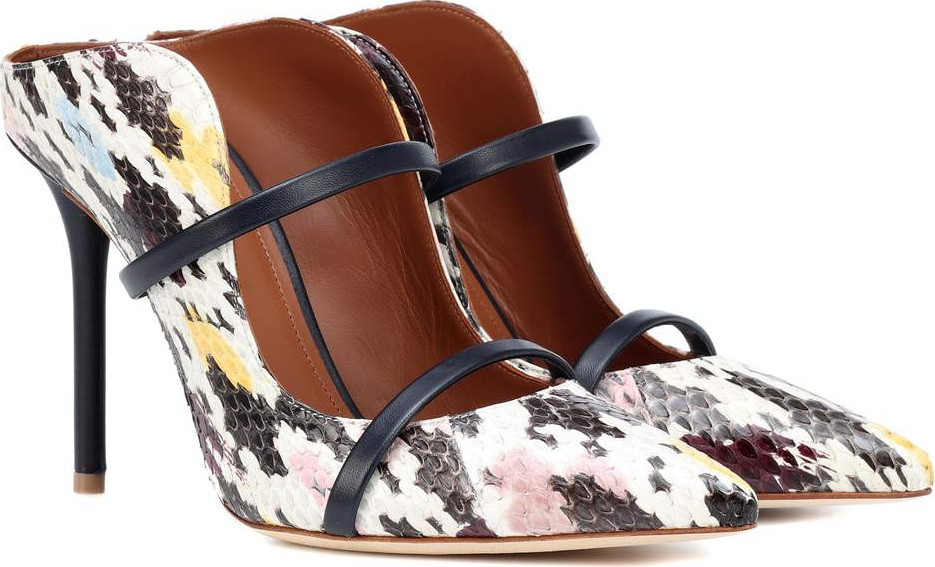 Malone Souliers Maureen 100 snakeskin mules