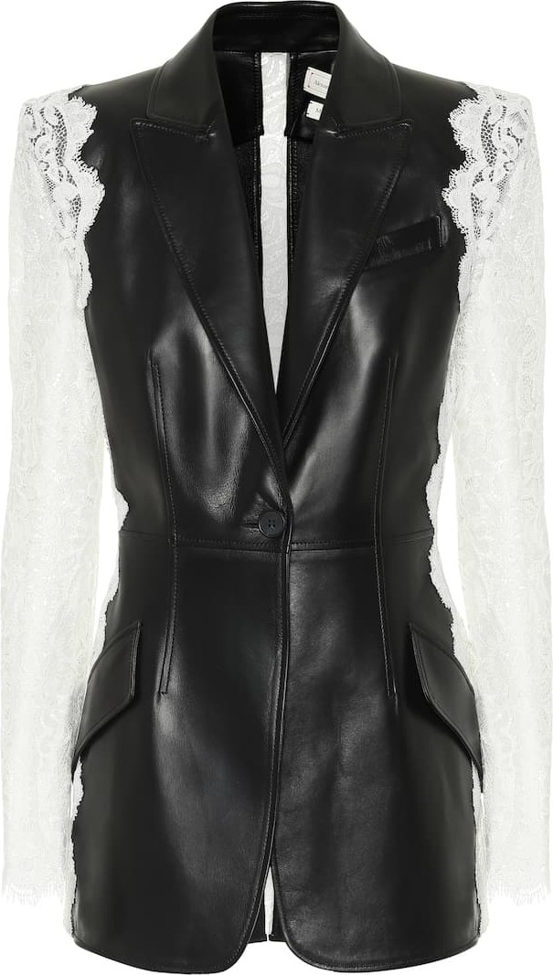 Alexander McQueen Leather and lace blazer