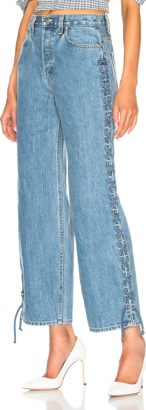 Jonathan Simkhai Embellished Denim Whipstitch Nana Jean