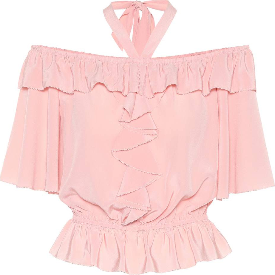 Temperley London Off-the-shoulder silk top