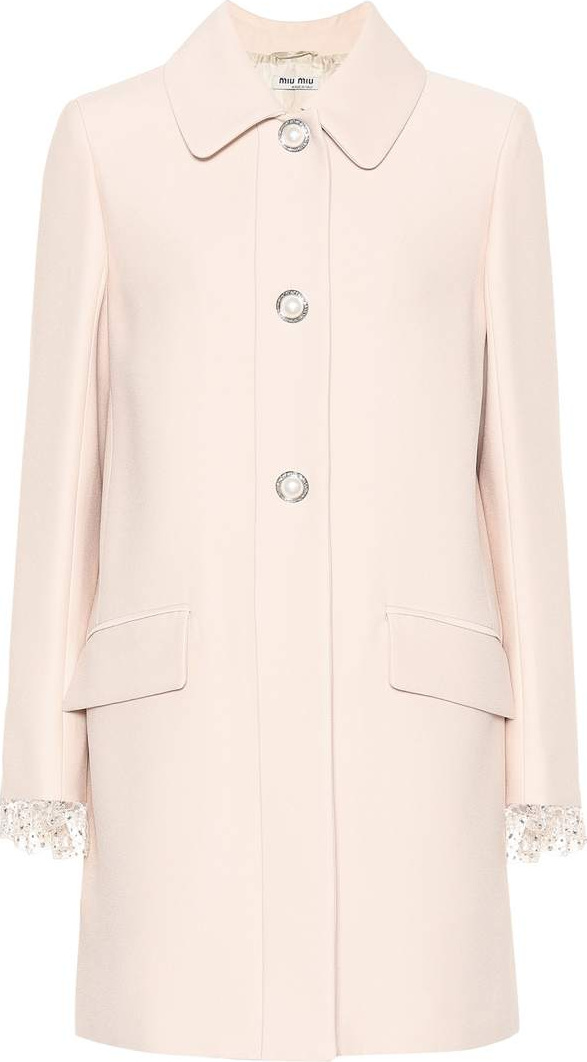 Miu Miu Embellished crêpe coat