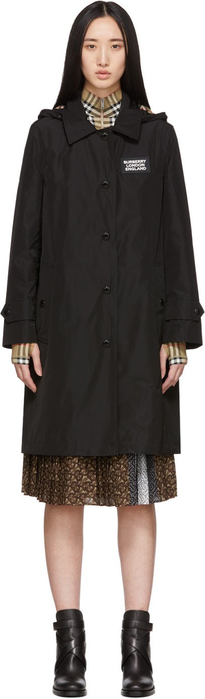 Burberry London England Black Oxclose Pimlico Hooded Coat