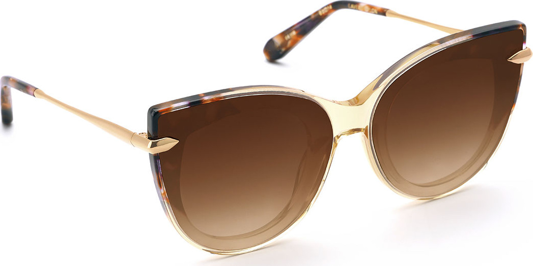 KREWE Laveau Cat-Eye Acetate & Metal Mirrored Sunglasses
