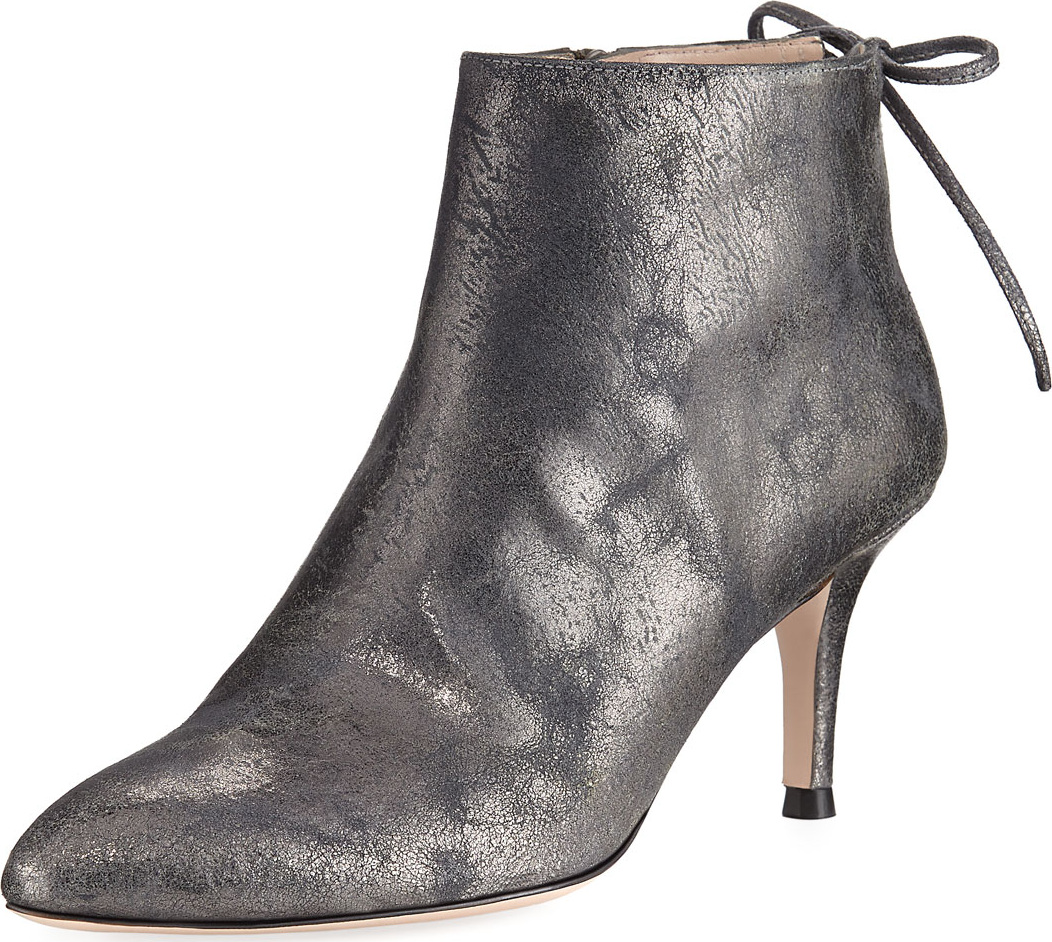Stuart Weitzman Lofty Metallic Leather Ankle Boot