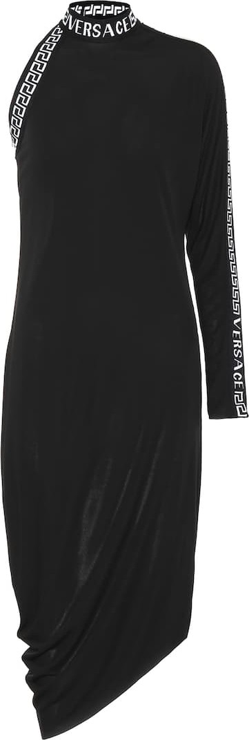 Versace Asymmetrical stretch jersey dress