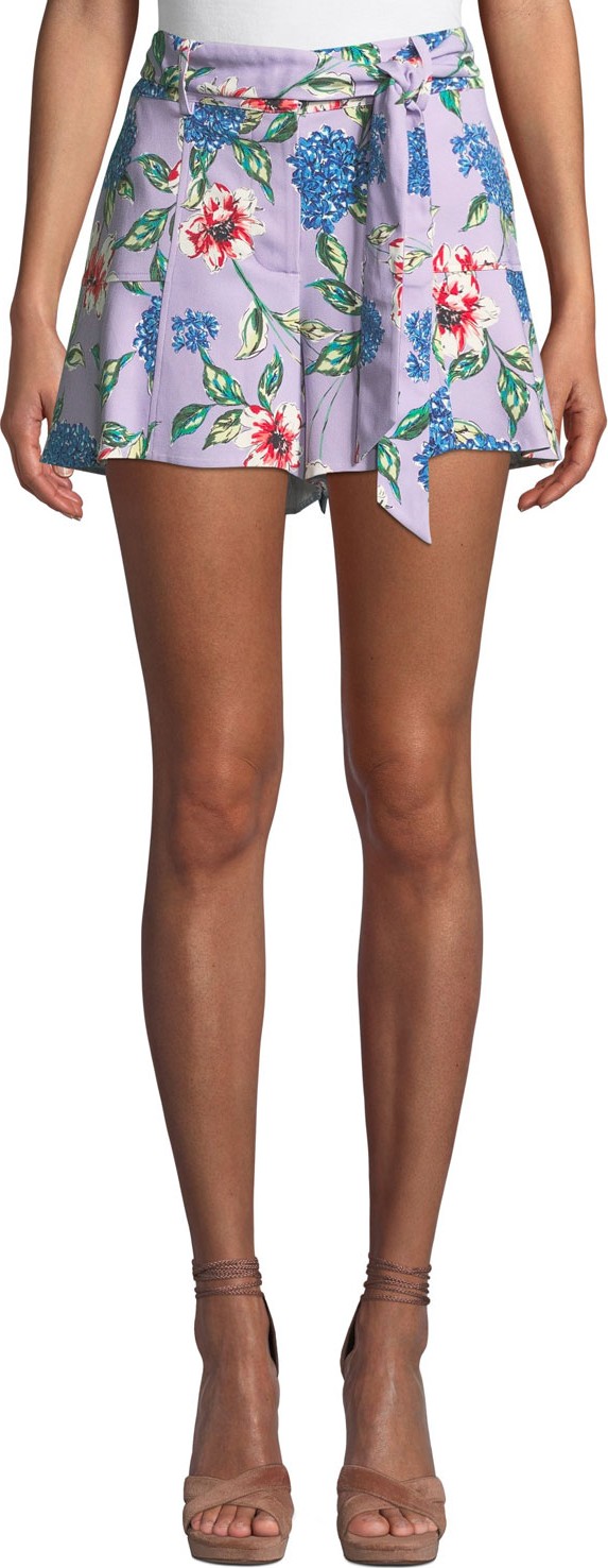 Parker Margo Belted Flared Floral Shorts