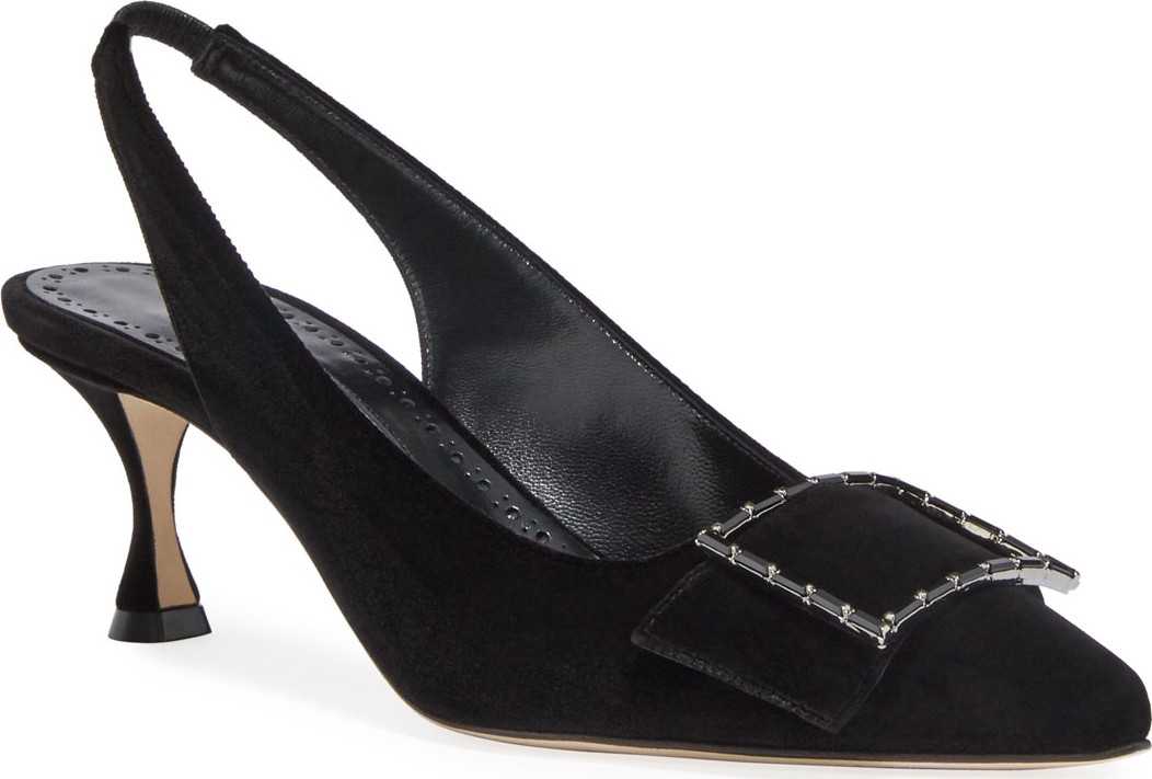 Manolo Blahnik Dolores Velvet Slingback Pumps