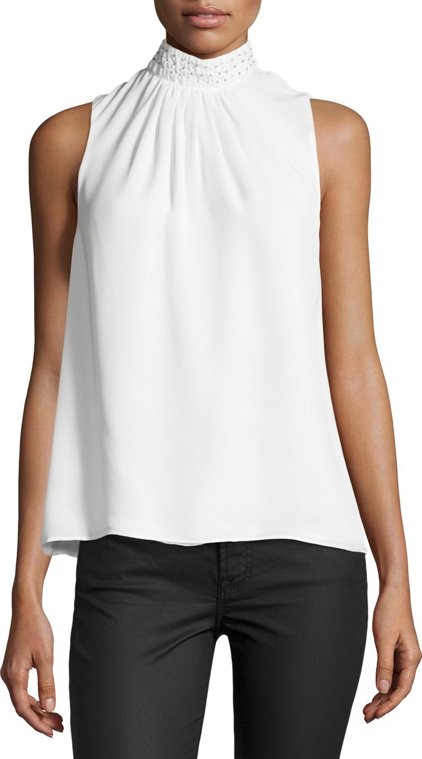 Parker Karmela Embellished High-Neck Top